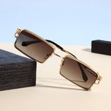 Walker Gold Brown Rectangle Sunglasses
