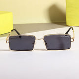 Walker Gold Black Rectangle Sunglasses