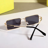 Walker Gold Black Rectangle Sunglasses