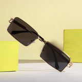 Walker Gold Black Rectangle Sunglasses
