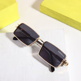 Walker Gold Black Rectangle Sunglasses