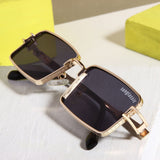 Walker Gold Black Rectangle Sunglasses