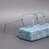The Godfather Silver Clear Square Sunglasses