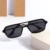 COLTON. Full Black Rectangle Sunglasses