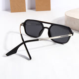 COLTON. Full Black Rectangle Sunglasses