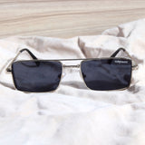 OPERA. Silver Black Rectangle Sunglasses