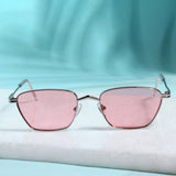 Andreas Silver Pink Edition Trapezoid Sunglasses
