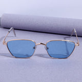 Andreas Gold Blue Edition Trapezoid Sunglasses