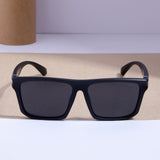Jackson Full Black Polarized Rectangle TR90 Sunglasses