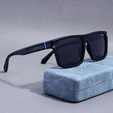 Jackson Full Black Polarized Rectangle TR90 Sunglasses