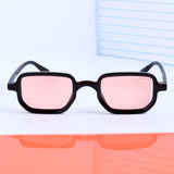 Ocean Black Pink Polarized Rectangle Sunglasses