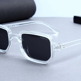Ocean Clear Black Polarized Rectangle Sunglasses