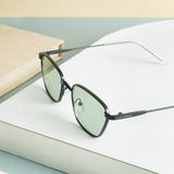 Andreas Black Green Edition Trapezoid Sunglasses