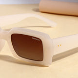 Victoria. Beige Brown Polarized Rectangle Sunglasses