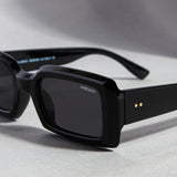 Victoria. Black Polarized Rectangle Sunglasses