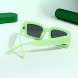 Victoria. Green Black Polarized Rectangle Sunglasses