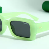 Victoria. Green Black Polarized Rectangle Sunglasses