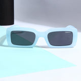 Victoria. Light Blue Black Polarized Rectangle Sunglasses