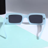 Victoria. Light Blue Black Polarized Rectangle Sunglasses