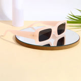 Victoria. Pink Black Polarized Rectangle Sunglasses