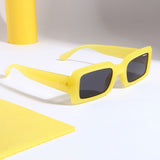 Victoria. Yellow Black Polarized Rectangle Sunglasses