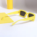 Victoria. Yellow Black Polarized Rectangle Sunglasses