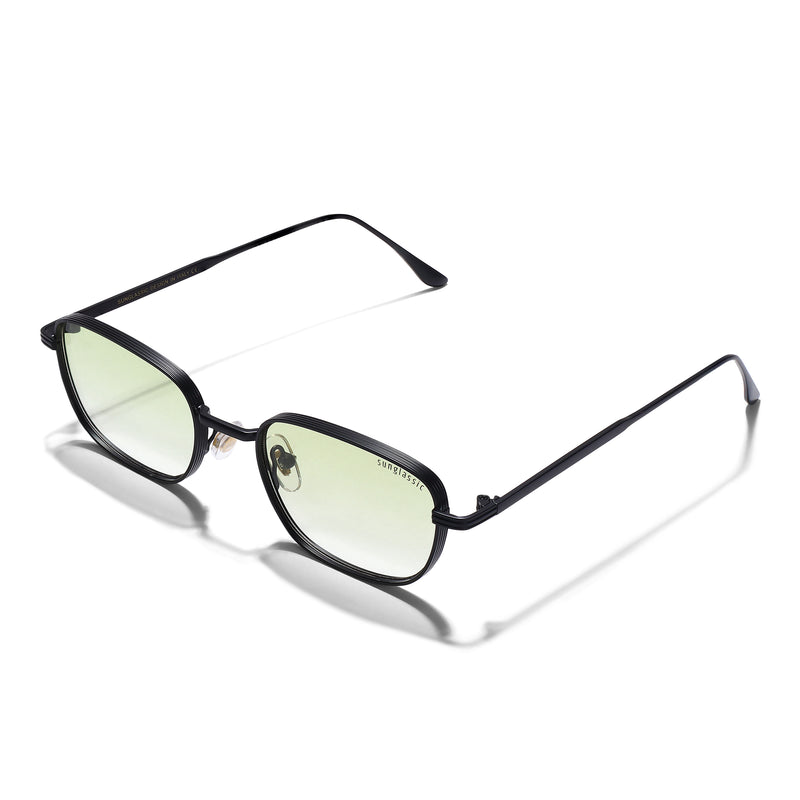 Regal Black Green Gradient Oval Sunglasses