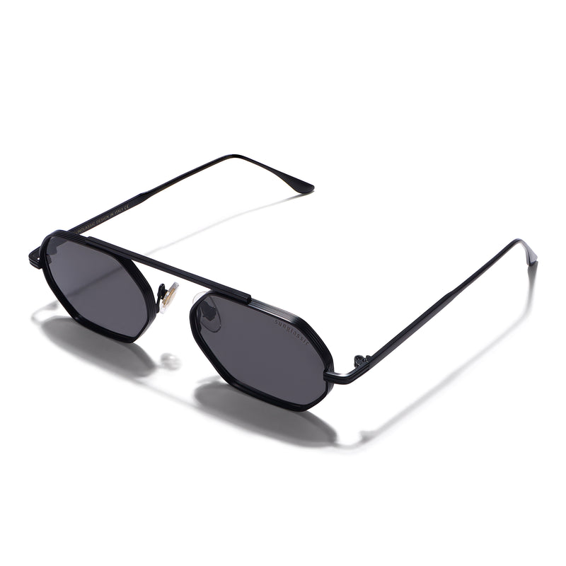 Hexa Full Black Hexagon Sunglasses