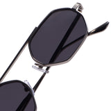 Hexa Silver Black Hexagon Sunglasses