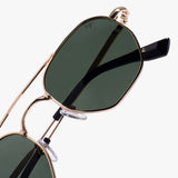 Phantom Gold Green Hexagon Sunglasses
