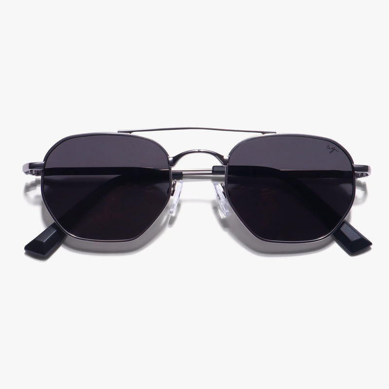 Phantom Gun Black Hexagon Sunglasses