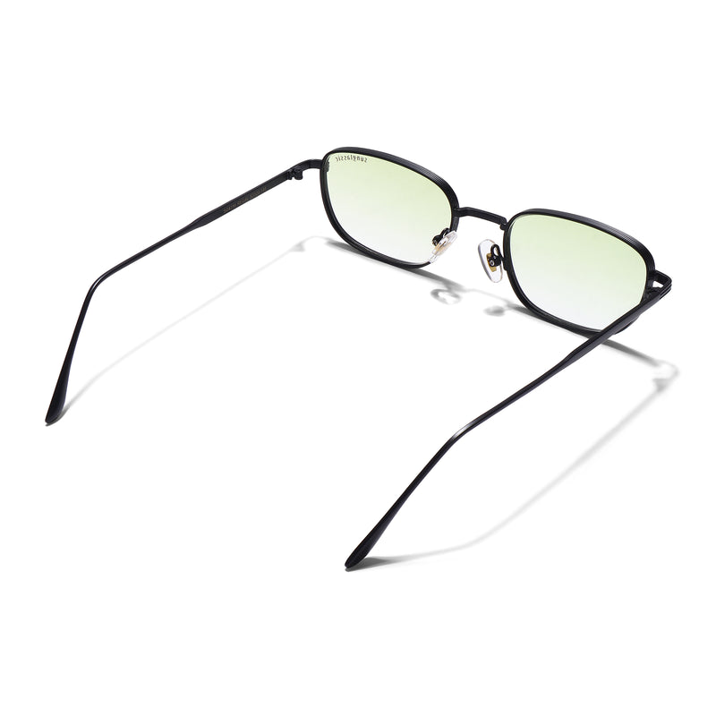 Regal Black Green Gradient Oval Sunglasses