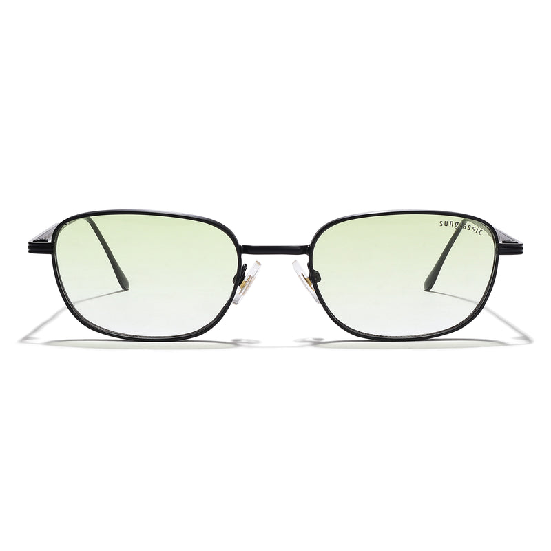 Regal Black Green Gradient Oval Sunglasses