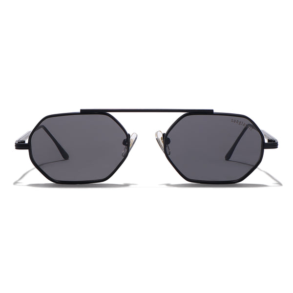 Hexa Full Black Hexagon Sunglasses