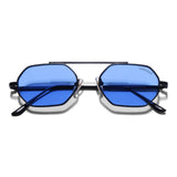 Hexa Black Blue Hexagon Sunglasses