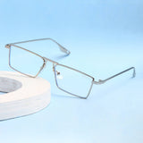 Rebel Silver Transparent Rectangle Sunglasses