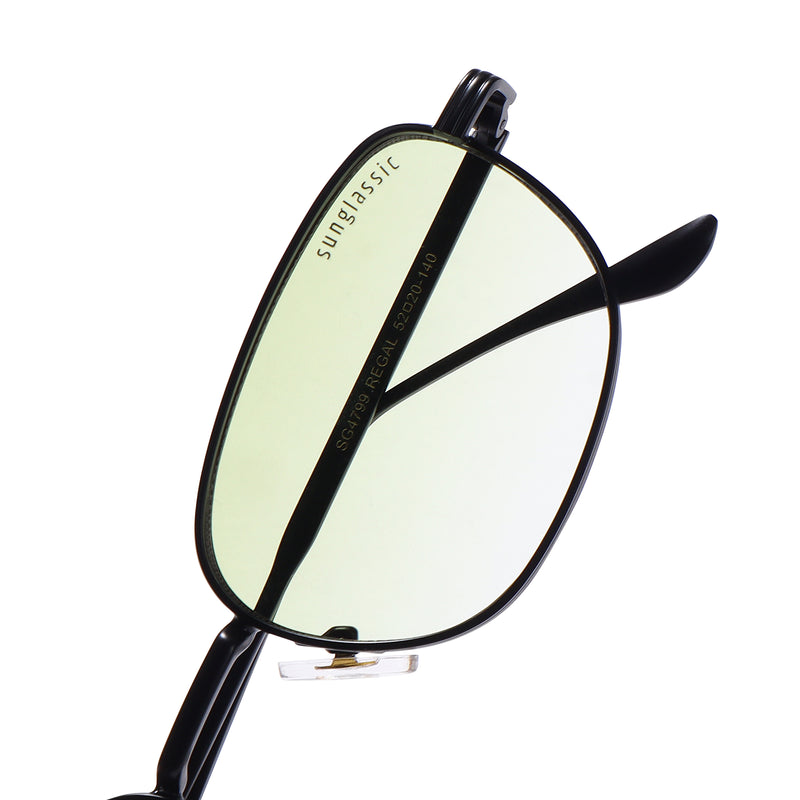 Regal Black Green Gradient Oval Sunglasses