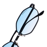 Opulent Black Blue Gradient Hexagon Sunglasses