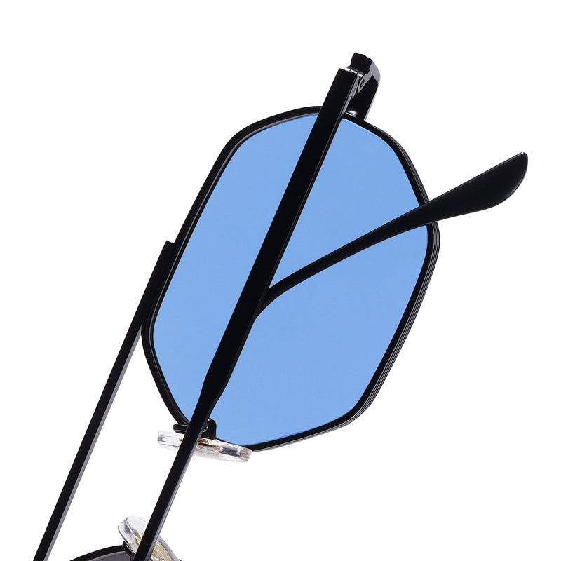 Hexa Black Blue Hexagon Sunglasses