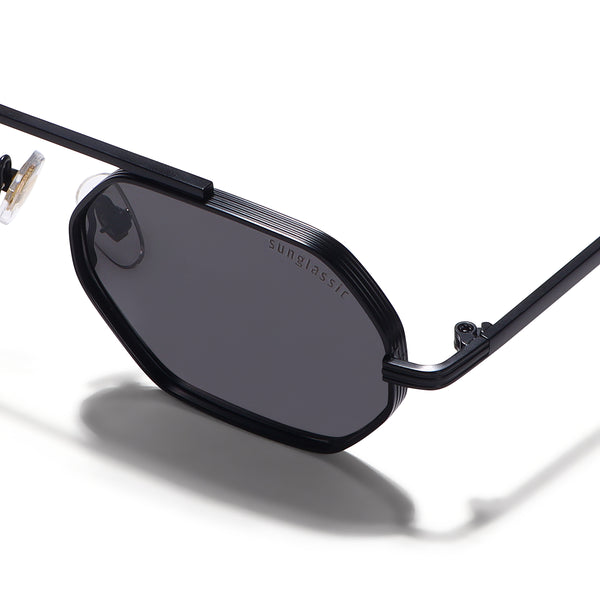 Hexa Full Black Hexagon Sunglasses