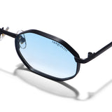 Opulent Black Blue Gradient Hexagon Sunglasses