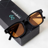 Ares Black Orange Square Sunglasses
