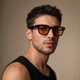 Ares Black Orange Square Sunglasses