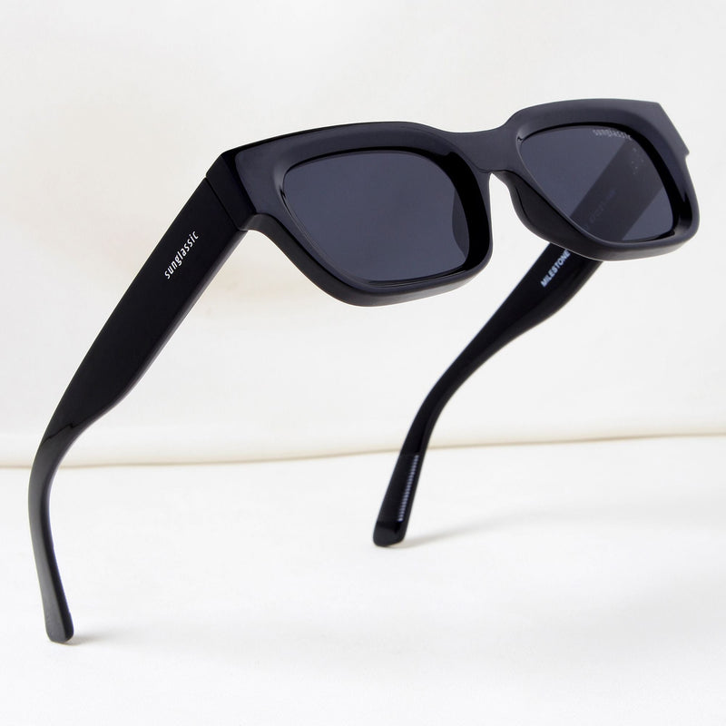 Milestone Black Square Sunglasses