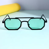 Commando V1 Rectangle Black Green Sunglasses