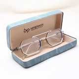 Commando V1 Rectangle Silver Clear Sunglasses