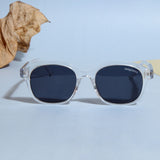 Crypto. Clear Black Square Sunglasses