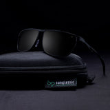Drifter Black Polarized Rectangle Sunglasses