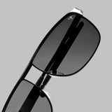 Drifter Black Polarized Rectangle Sunglasses