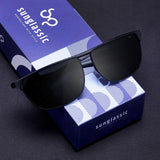 Drifter Black Polarized Rectangle Sunglasses
